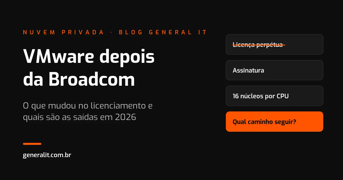 VMware depois da Broadcom: o que mudou e quais são as saídas em 2026